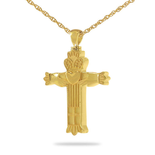 Claddagh Cross Gold Steel Keepsake