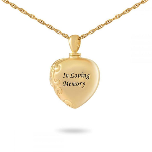 In Loving Memory Gold Steel Pendant