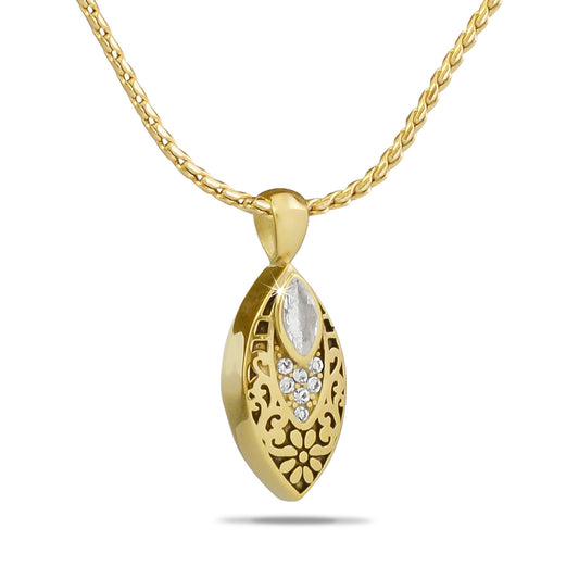 Crystal Charm Gold Steel Keepsake