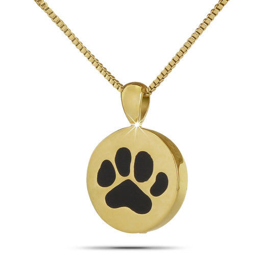 Gold Paw Print Steel Keepsake