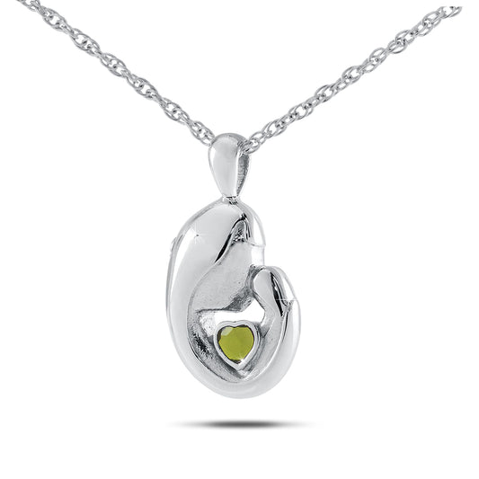 August w/ Peridot Stainless Steel Keepsake