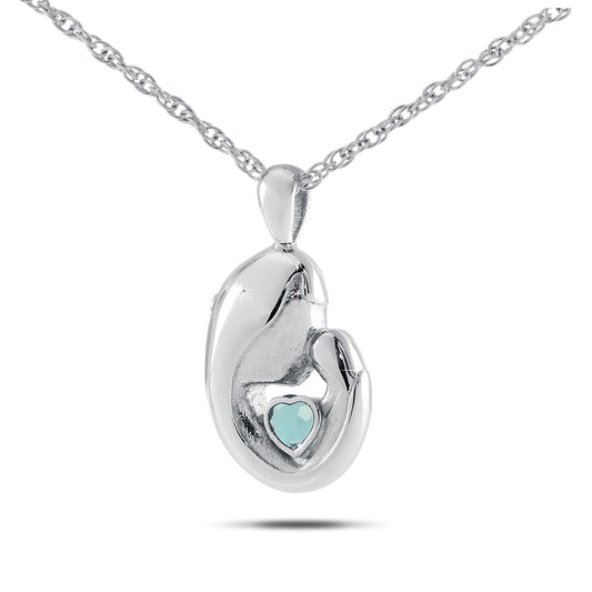 March w/ Aquamarine Sterling Silver Keepsake