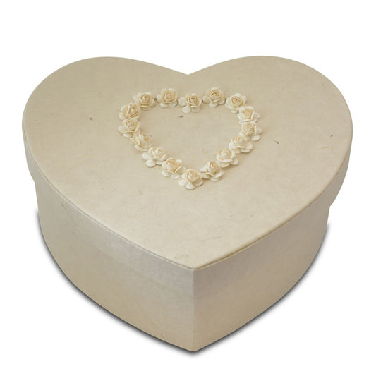 Ivory Comfort Heart Paper Companion Urn